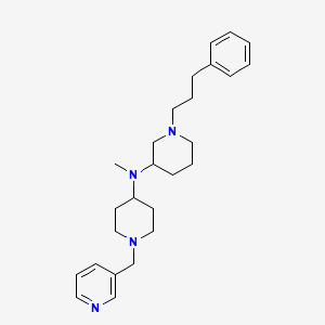 molecular formula C26H38N4 B6022629 N-methyl-1-(3-phenylpropyl)-N-[1-(3-pyridinylmethyl)-4-piperidinyl]-3-piperidinamine 