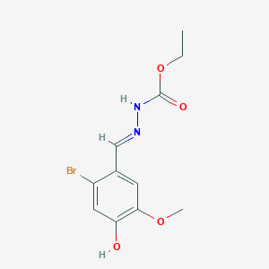 molecular formula C11H13BrN2O4 B6022696 ethyl 2-(2-bromo-4-hydroxy-5-methoxybenzylidene)hydrazinecarboxylate 