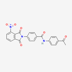 molecular formula C23H15N3O6 B6022807 N-(4-acetylphenyl)-4-(4-nitro-1,3-dioxoisoindol-2-yl)benzamide 
