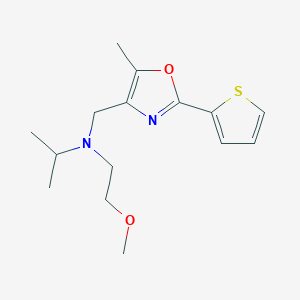 molecular formula C15H22N2O2S B6022828 N-(2-methoxyethyl)-N-[(5-methyl-2-thiophen-2-yl-1,3-oxazol-4-yl)methyl]propan-2-amine 
