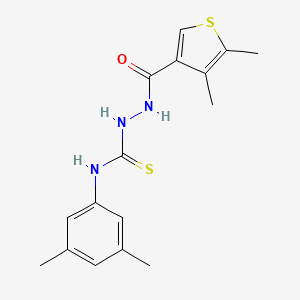 molecular formula C16H19N3OS2 B6022920 N-(3,5-dimethylphenyl)-2-[(4,5-dimethyl-3-thienyl)carbonyl]hydrazinecarbothioamide 