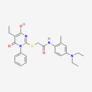 molecular formula C25H30N4O3S B6022992 N-[4-(diethylamino)-2-methylphenyl]-2-(5-ethyl-4-hydroxy-6-oxo-1-phenylpyrimidin-2-yl)sulfanylacetamide 