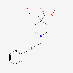 molecular formula C20H27NO3 B6023071 Ethyl 4-(2-methoxyethyl)-1-(3-phenylprop-2-ynyl)piperidine-4-carboxylate 