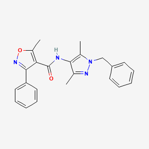 molecular formula C23H22N4O2 B6023096 N-(1-benzyl-3,5-dimethyl-1H-pyrazol-4-yl)-5-methyl-3-phenyl-1,2-oxazole-4-carboxamide 