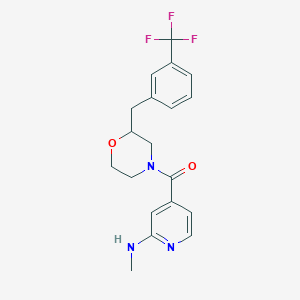 molecular formula C19H20F3N3O2 B6023100 N-methyl-4-({2-[3-(trifluoromethyl)benzyl]-4-morpholinyl}carbonyl)-2-pyridinamine 