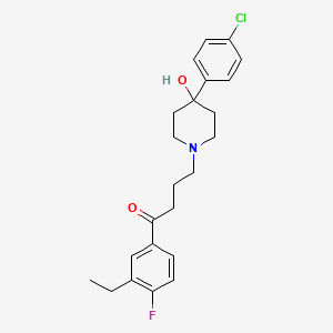 molecular formula C23H27ClFNO2 B602312 4-(4-(4-Chlorophenyl)-4-hydroxypiperidin-1-yl)-1-(3-ethyl-4-fluorophenyl)butan-1-one CAS No. 1391052-87-1