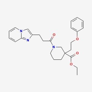 molecular formula C26H31N3O4 B6023136 ethyl 1-(3-imidazo[1,2-a]pyridin-2-ylpropanoyl)-3-(2-phenoxyethyl)-3-piperidinecarboxylate 