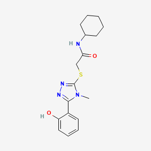 molecular formula C17H22N4O2S B6023146 N-cyclohexyl-2-{[5-(2-hydroxyphenyl)-4-methyl-4H-1,2,4-triazol-3-yl]thio}acetamide 