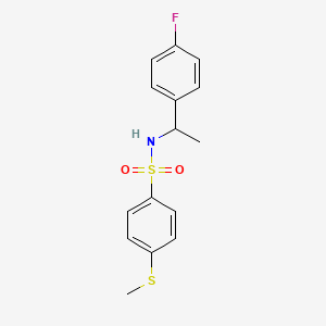 molecular formula C15H16FNO2S2 B6023176 N-[1-(4-fluorophenyl)ethyl]-4-(methylthio)benzenesulfonamide 