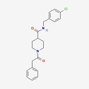 molecular formula C21H23ClN2O2 B6023303 N-[(4-chlorophenyl)methyl]-1-(2-phenylacetyl)piperidine-4-carboxamide 