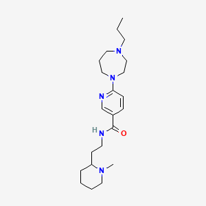 molecular formula C22H37N5O B6023319 N-[2-(1-methyl-2-piperidinyl)ethyl]-6-(4-propyl-1,4-diazepan-1-yl)nicotinamide 