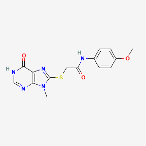 molecular formula C15H15N5O3S B6023329 N-(4-methoxyphenyl)-2-[(9-methyl-6-oxo-6,9-dihydro-1H-purin-8-yl)sulfanyl]acetamide 