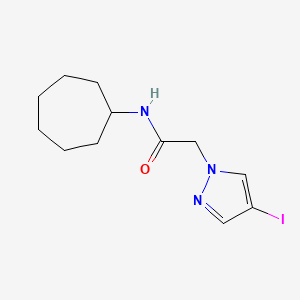 molecular formula C12H18IN3O B6023354 N-cycloheptyl-2-(4-iodo-1H-pyrazol-1-yl)acetamide 
