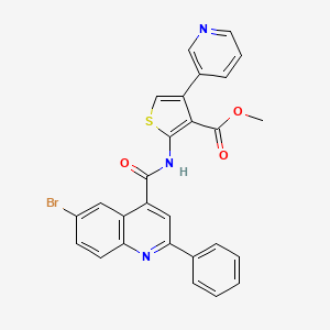 molecular formula C27H18BrN3O3S B6023362 methyl 2-{[(6-bromo-2-phenylquinolin-4-yl)carbonyl]amino}-4-(pyridin-3-yl)thiophene-3-carboxylate CAS No. 522594-68-9