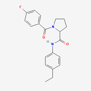 molecular formula C20H21FN2O2 B6023373 N-(4-ethylphenyl)-1-(4-fluorobenzoyl)prolinamide 