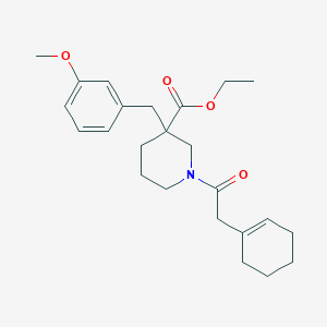 molecular formula C24H33NO4 B6023378 ethyl 1-(1-cyclohexen-1-ylacetyl)-3-(3-methoxybenzyl)-3-piperidinecarboxylate 
