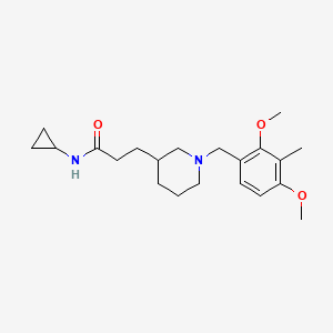 molecular formula C21H32N2O3 B6023390 N-cyclopropyl-3-[1-(2,4-dimethoxy-3-methylbenzyl)-3-piperidinyl]propanamide 