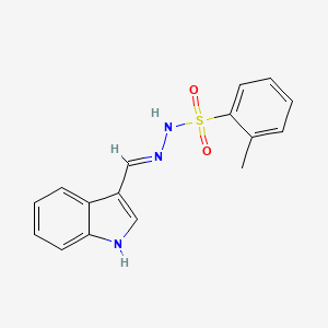 molecular formula C16H15N3O2S B6023403 N-[(E)-1H-indol-3-ylmethylideneamino]-2-methylbenzenesulfonamide 