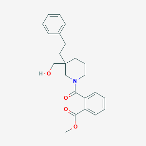 molecular formula C23H27NO4 B6023448 methyl 2-{[3-(hydroxymethyl)-3-(2-phenylethyl)-1-piperidinyl]carbonyl}benzoate 