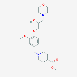 molecular formula C22H34N2O6 B6023495 methyl 1-{4-[2-hydroxy-3-(4-morpholinyl)propoxy]-3-methoxybenzyl}-4-piperidinecarboxylate 