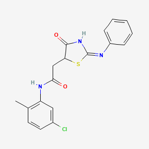 molecular formula C18H16ClN3O2S B6023542 N-(5-chloro-2-methylphenyl)-2-[4-oxo-2-(phenylimino)-1,3-thiazolidin-5-yl]acetamide 