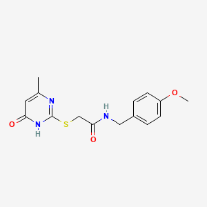 molecular formula C15H17N3O3S B6023721 N-[(4-methoxyphenyl)methyl]-2-[(4-methyl-6-oxo-1H-pyrimidin-2-yl)sulfanyl]acetamide 