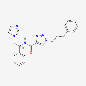 molecular formula C23H24N6O B6023728 N-(2-(1H-Imidazol-1-yl)-1-phenylethyl)-1-(3-phenylpropyl)-1H-1,2,3-triazole-4-carboxamide 