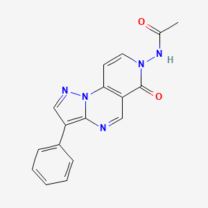 molecular formula C17H13N5O2 B6023846 N-(6-oxo-3-phenylpyrazolo[1,5-a]pyrido[3,4-e]pyrimidin-7(6H)-yl)acetamide 