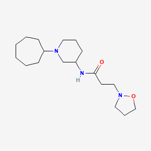 molecular formula C18H33N3O2 B6023876 N-(1-cycloheptyl-3-piperidinyl)-3-(2-isoxazolidinyl)propanamide 