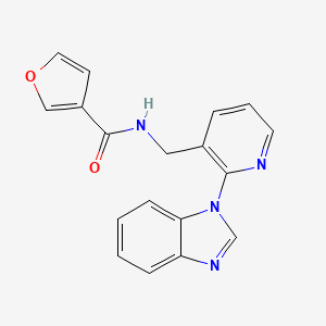 molecular formula C18H14N4O2 B6023978 N-{[2-(1H-benzimidazol-1-yl)-3-pyridinyl]methyl}-3-furamide 