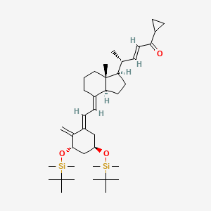 molecular formula C39H66O3Si2 B602404 (R,E)-4-((1R,3aS,7aR,E)-4-((E)-2-((3S,5R)-3,5-bis(tert-butyldimethylsilyloxy)-2-methylenecyclohexylidene)ethylidene)-7a-methyloctahydro-1H-inden-1-yl)-1-cyclopropylpent-2-en-1-one CAS No. 112849-17-9