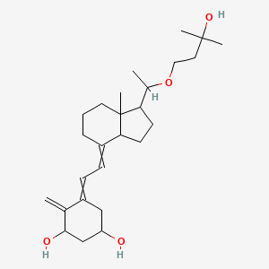 molecular formula C26H42O4 B602407 (1R,3S,5Z)-5-[(2E)-2-[(1S,3aS,7aS)-1-[(1S)-1-(3-hydroxy-3-methylbutoxy)ethyl]-7a-methyl-2,3,3a,5,6,7-hexahydro-1H-inden-4-ylidene]ethylidene]-4-methylidenecyclohexane-1,3-diol CAS No. 169218-34-2