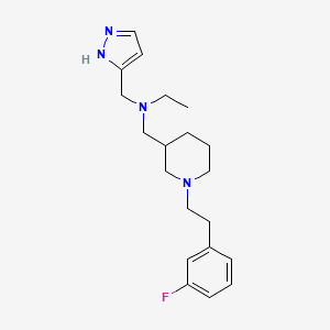 molecular formula C20H29FN4 B6024195 N-[[1-[2-(3-fluorophenyl)ethyl]piperidin-3-yl]methyl]-N-(1H-pyrazol-5-ylmethyl)ethanamine 