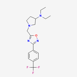 molecular formula C18H23F3N4O B6024203 N,N-diethyl-1-({3-[4-(trifluoromethyl)phenyl]-1,2,4-oxadiazol-5-yl}methyl)-3-pyrrolidinamine 