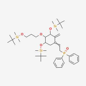 molecular formula C42H71O5PSi3 B602423 ((Z)-2-((3R,4R,5R)-3,5-bis((tert-butyldimethylsilyl)oxy)-4-(3-((tert-butyldimethylsilyl)oxy)propoxy)-2-methylenecyclohexylidene)ethyl)diphenylphosphine oxide CAS No. 200636-54-0