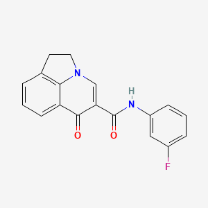 molecular formula C18H13FN2O2 B6024274 N-(3-fluorophenyl)-6-oxo-1,2-dihydro-6H-pyrrolo[3,2,1-ij]quinoline-5-carboxamide 