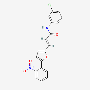 molecular formula C19H13ClN2O4 B6024346 N-(3-chlorophenyl)-3-[5-(2-nitrophenyl)-2-furyl]acrylamide 