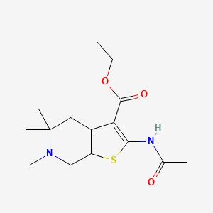 molecular formula C15H22N2O3S B6024355 ethyl 2-(acetylamino)-5,5,6-trimethyl-4,5,6,7-tetrahydrothieno[2,3-c]pyridine-3-carboxylate 