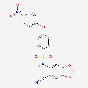 molecular formula C20H13N3O7S B6024406 N-(6-CYANO-2H-1,3-BENZODIOXOL-5-YL)-4-(4-NITROPHENOXY)BENZENE-1-SULFONAMIDE 
