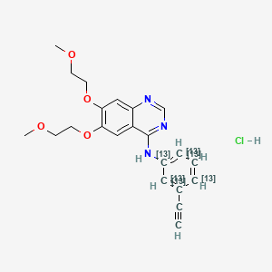 molecular formula C16[13C]6H23N3O4·HCl B602454 N-(5-Ethynyl(1,2,3,4,5,6-13C6)cyclohexa-1,3,5-trien-1-yl)-6,7-bis(2-methoxyethoxy)quinazolin-4-amine;hydrochloride CAS No. 1210610-07-3