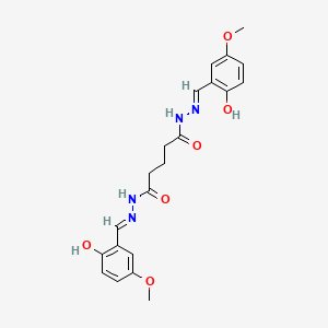 molecular formula C21H24N4O6 B6024556 N,N'-bis[(E)-(2-hydroxy-5-methoxyphenyl)methylideneamino]pentanediamide 