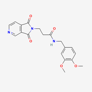 molecular formula C19H19N3O5 B6024652 N-(3,4-dimethoxybenzyl)-3-(1,3-dioxo-1,3-dihydro-2H-pyrrolo[3,4-c]pyridin-2-yl)propanamide 