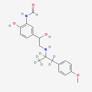 molecular formula C19H18D6N2O6 B602467 N-[5-[2-[[1,1,1,2,3,3-hexadeuterio-3-(4-methoxyphenyl)propan-2-yl]amino]-1-hydroxyethyl]-2-hydroxyphenyl]formamide CAS No. 1020719-45-2