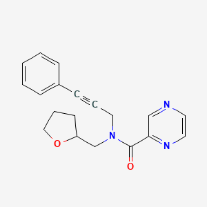 molecular formula C19H19N3O2 B6024714 N-(3-phenyl-2-propyn-1-yl)-N-(tetrahydro-2-furanylmethyl)-2-pyrazinecarboxamide 