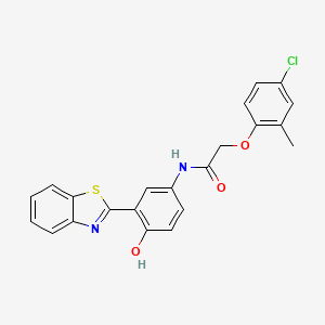 molecular formula C22H17ClN2O3S B6024750 N-[3-(1,3-benzothiazol-2-yl)-4-hydroxyphenyl]-2-(4-chloro-2-methylphenoxy)acetamide 