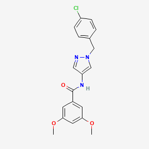 molecular formula C19H18ClN3O3 B6024758 N-{1-[(4-CHLOROPHENYL)METHYL]-1H-PYRAZOL-4-YL}-3,5-DIMETHOXYBENZAMIDE 