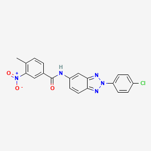 molecular formula C20H14ClN5O3 B6024773 N-[2-(4-chlorophenyl)-2H-1,2,3-benzotriazol-5-yl]-4-methyl-3-nitrobenzamide 