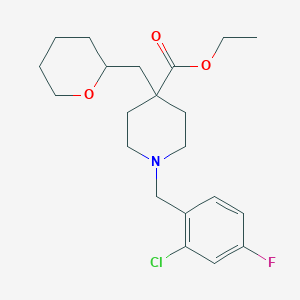 molecular formula C21H29ClFNO3 B6024804 Ethyl 1-[(2-chloro-4-fluorophenyl)methyl]-4-(oxan-2-ylmethyl)piperidine-4-carboxylate 