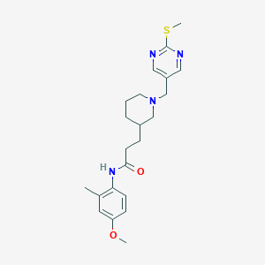 molecular formula C22H30N4O2S B6024816 N-(4-methoxy-2-methylphenyl)-3-(1-{[2-(methylthio)-5-pyrimidinyl]methyl}-3-piperidinyl)propanamide 