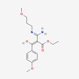 molecular formula C17H24N2O5 B6024830 ETHYL (Z)-3-AMINO-2-(4-METHOXYBENZOYL)-3-[(3-METHOXYPROPYL)AMINO]-2-PROPENOATE 